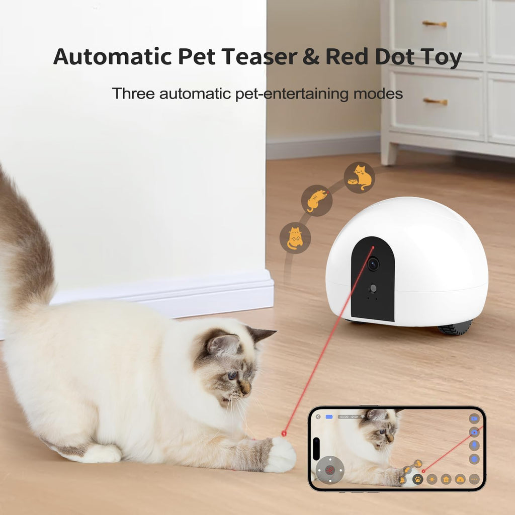 Close up of treat dispenser on pet camera robot