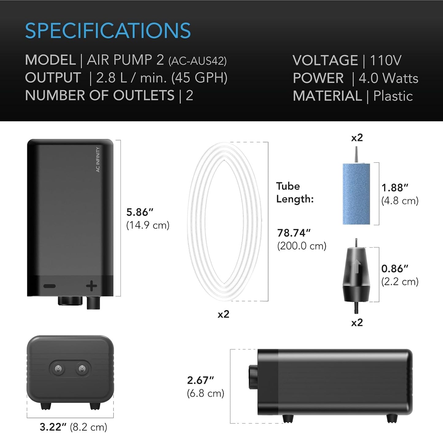 AC Infinity air pump internal motor housing design