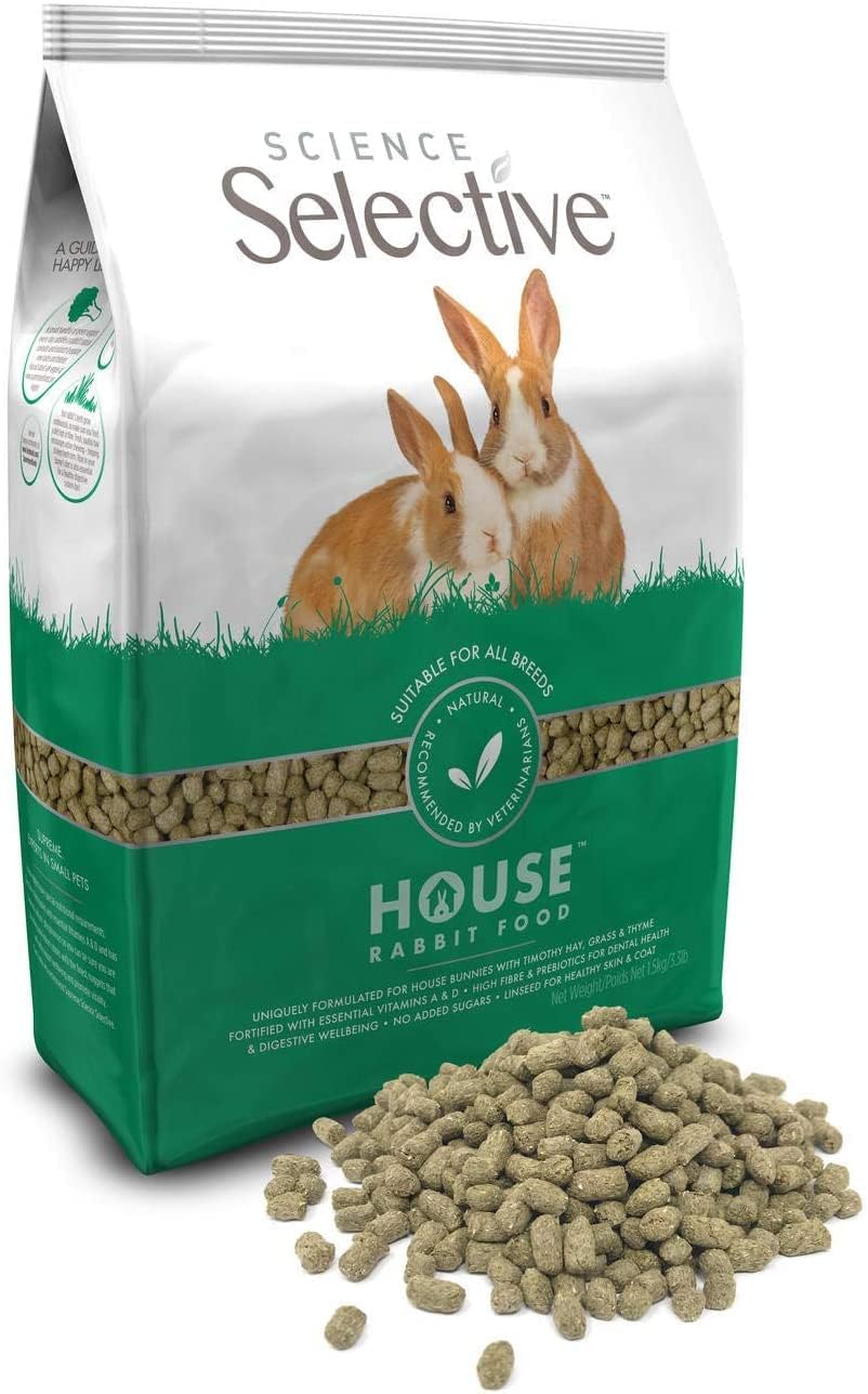 Supreme Petfoods Science Selective House Rabbit Food front pack view for indoor pet nutrition