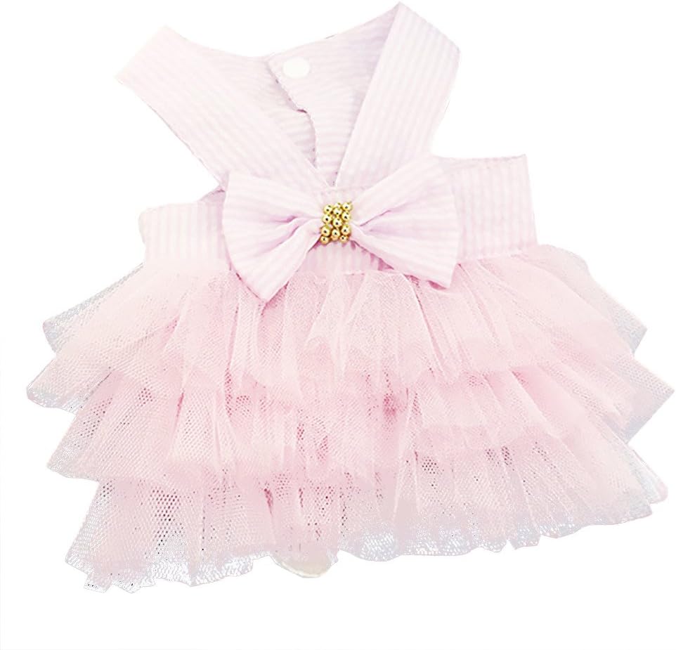 Pet's Cute Halter Bowknot Tutu Dress for Small Dogs Girl Cute Dresses for Tiny Puppy Female Clothes Blue XS - Image 14
