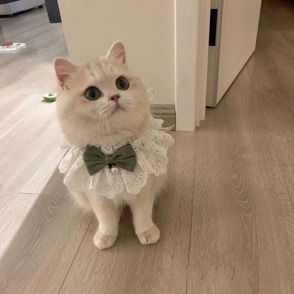 Jatmira pet collar with detachable bow tie and bell