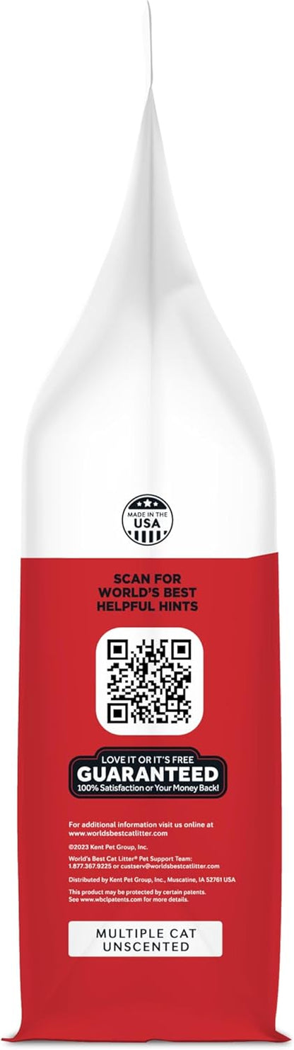 Natural ingredients label on World's Best Cat Litter packaging