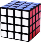 IRRDFO 4x4 speed cube puzzle front view featuring classic black body with vibrant colored panels.