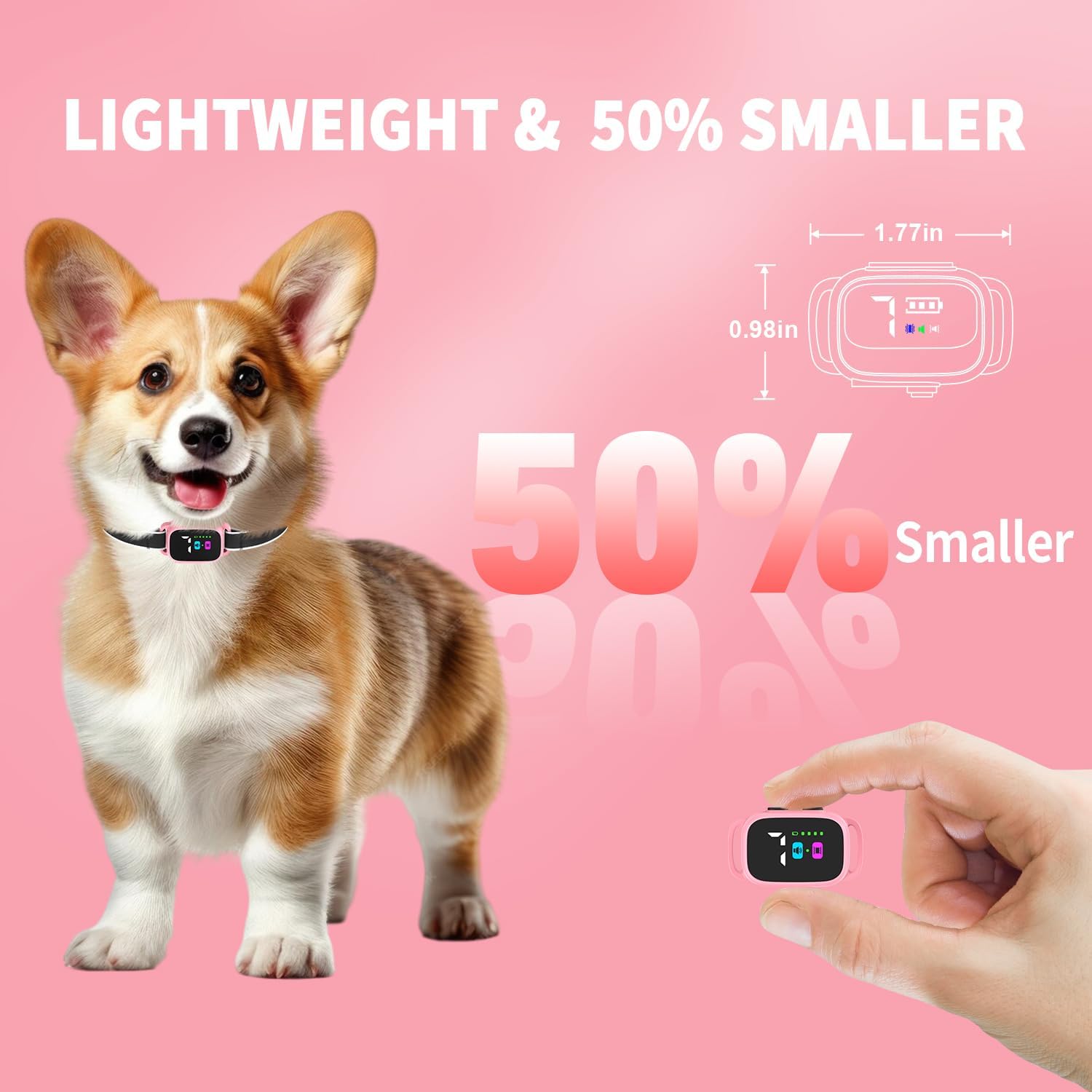 Ricivi humane vibration bark collar on small dog