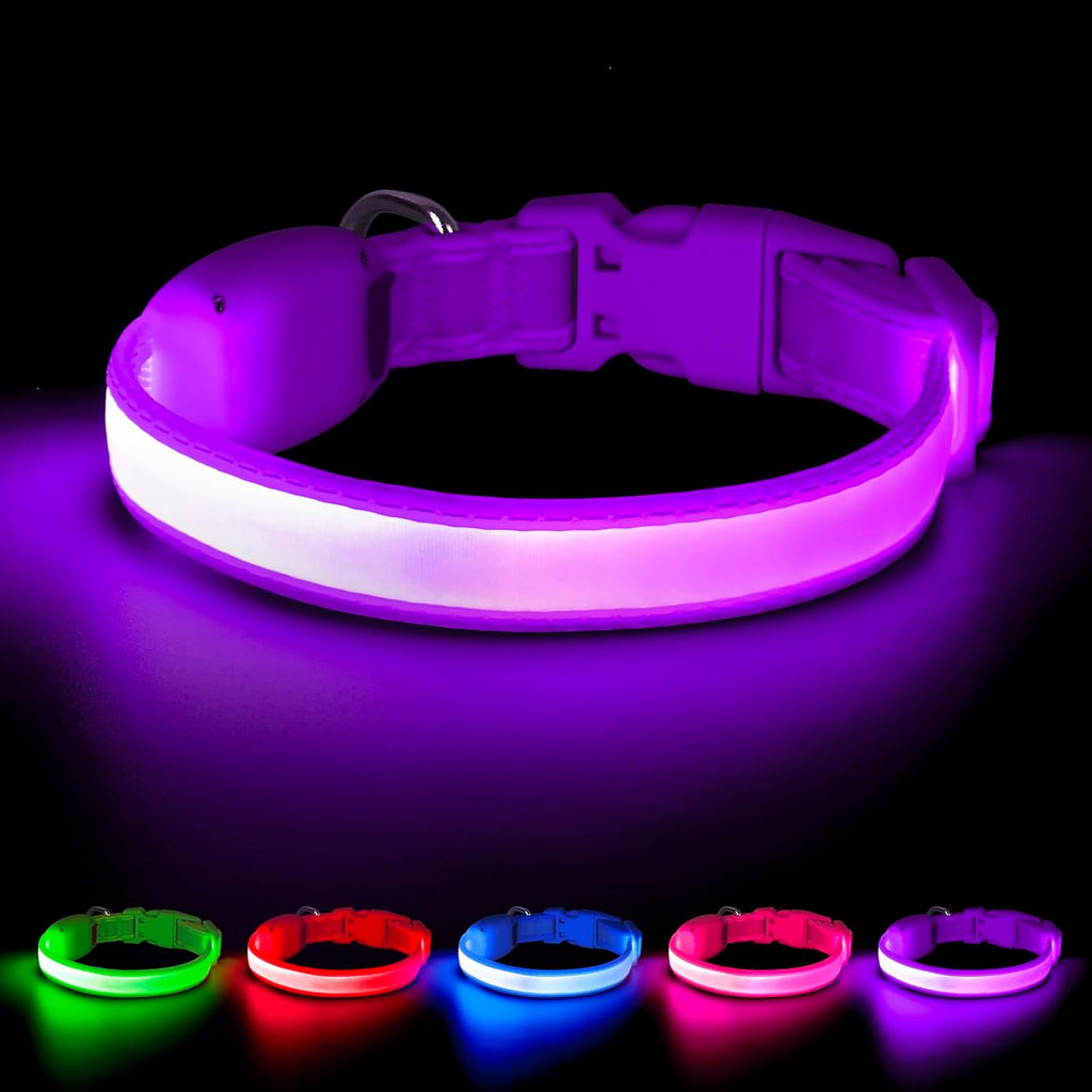 Vizpet LED Dog Collar, Light Up Dog Collar Adjustable USB Rechargeable Super Bright Safety Light Glowing Collars for Dogs(Medium,Green) - Image 14