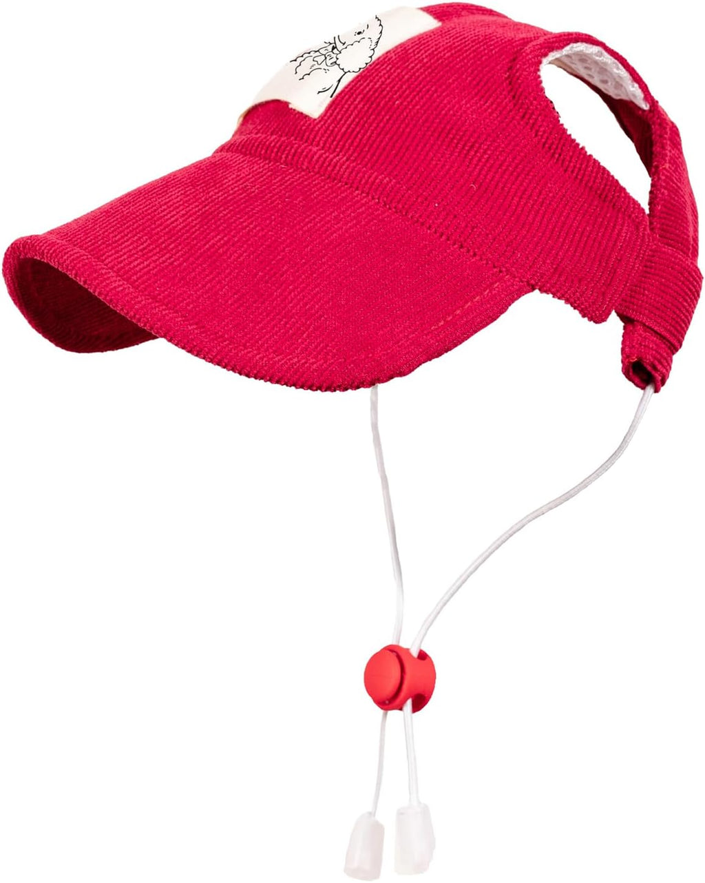 Mianhuatang Pet Dog Baseball Cap front view in red