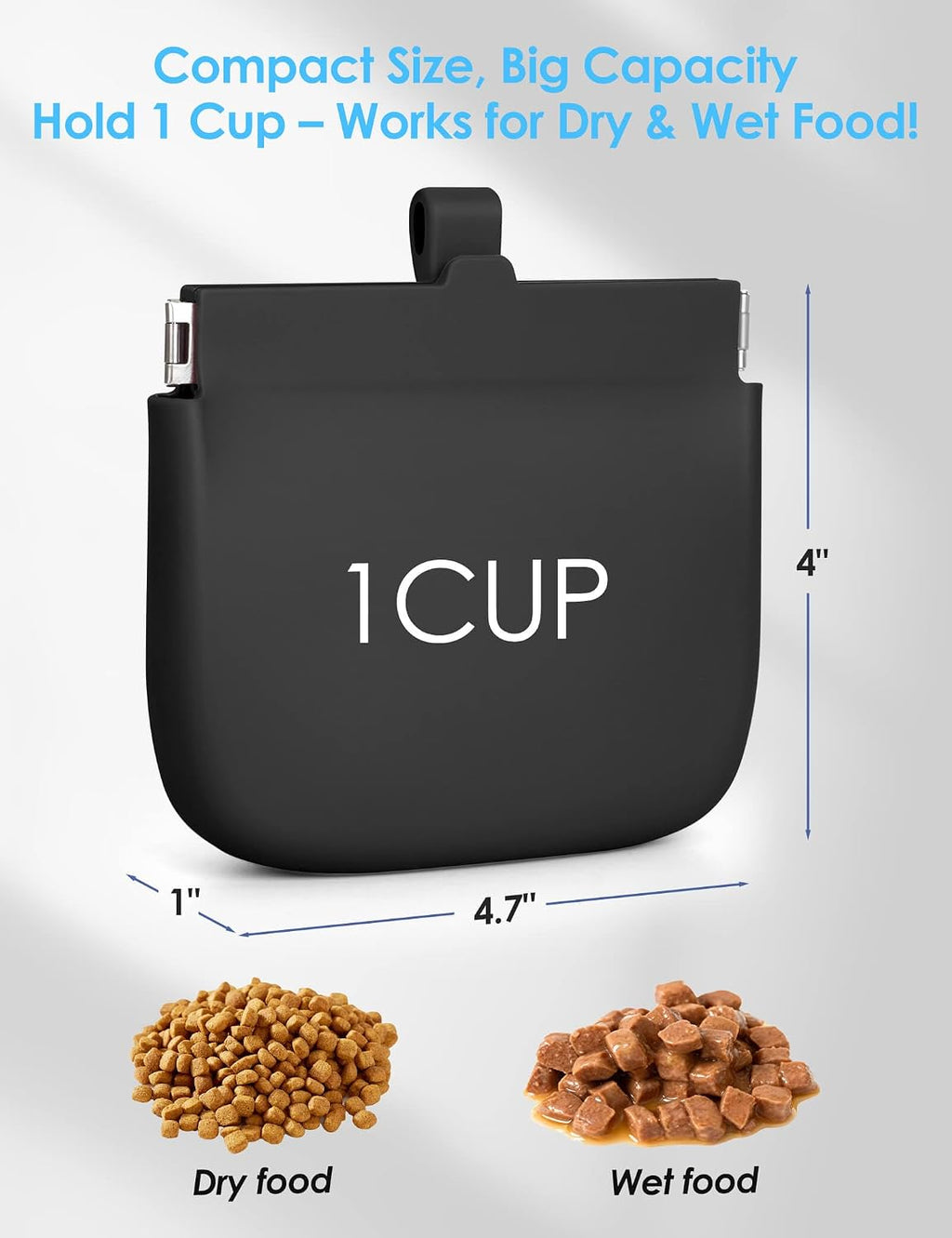 Heavenglow Rbibei treat pouch clipped to a person's belt loop
