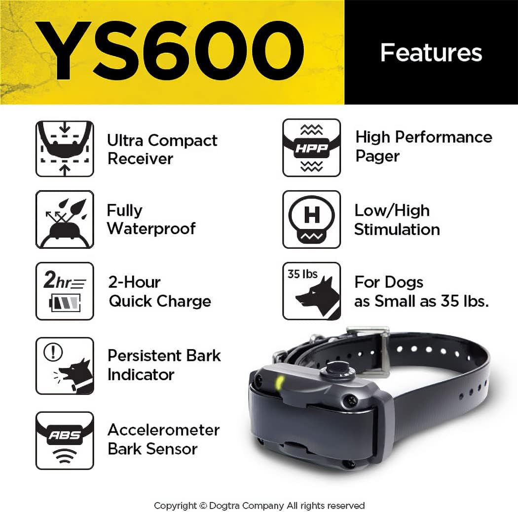 Dogtra YS600 waterproof receiver unit for medium to large dogs
