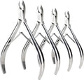 LePinko Upgraded Cuticle Trimmer Kit front view showcasing the four stainless steel nippers.