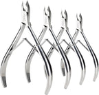 LePinko Upgraded Cuticle Trimmer Kit front view showcasing the four stainless steel nippers.