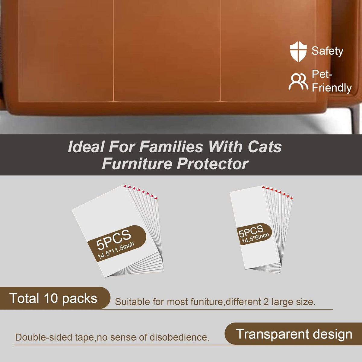 Close up of double sided anti scratch tape for cats