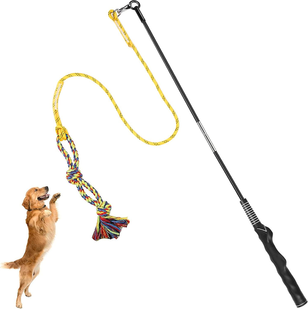 DIBBATU Flirt Pole for Dogs Interactive Dog Toys for Large Medium Small Dogs Chase and Tug of War, Dog Teaser Wand with Lure Chewing Toy for Outdoor Exercise & Training - Image 10