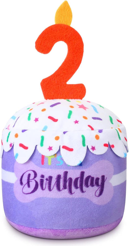 Dansydaisy Dog Birthday Cake Toy Accessories for Girl Boy Gifts, Squeaky Plush Toy for Dog Birthday Party Decor Favor for Large, Medium and Small Dogs(1st,Pink) - Image 13