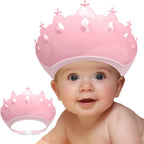 COBSETRA baby shower cap shield front view in pink crown shape