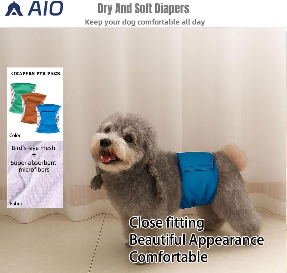 Close up of the breathable inner mesh fabric and absorbent microfiber core of the AIO male pet wrap