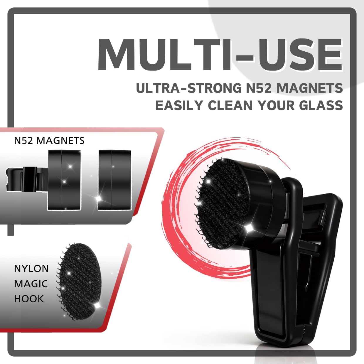 Side profile of Miofis marine veggie feeder attached to thick aquarium glass panels.