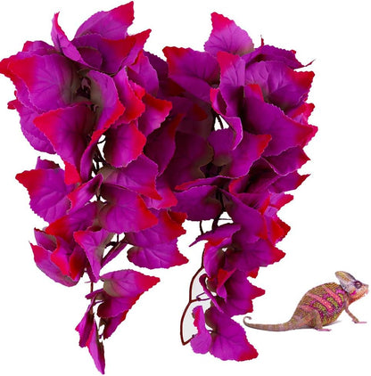FiveBull realistic silk hanging plants for reptile terrarium front view