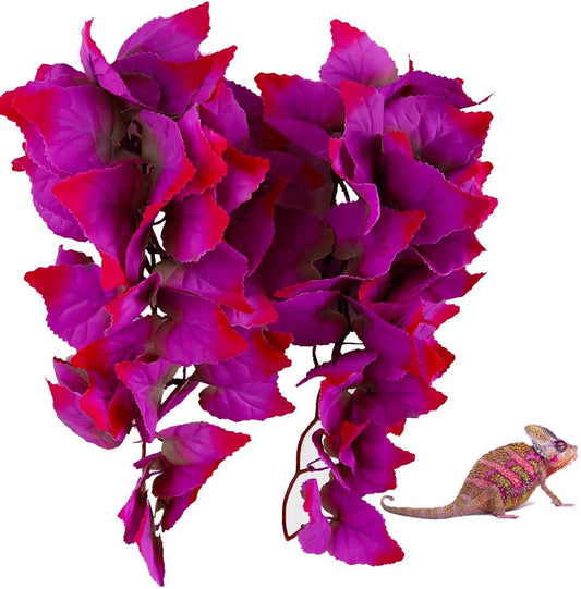 FiveBull realistic silk hanging plants for reptile terrarium front view