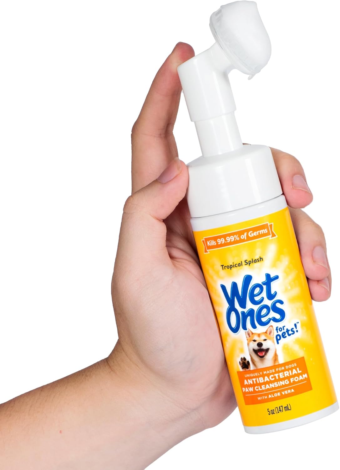 Close up of Wet Ones for Pets dog paw cleaner silicone bristles
