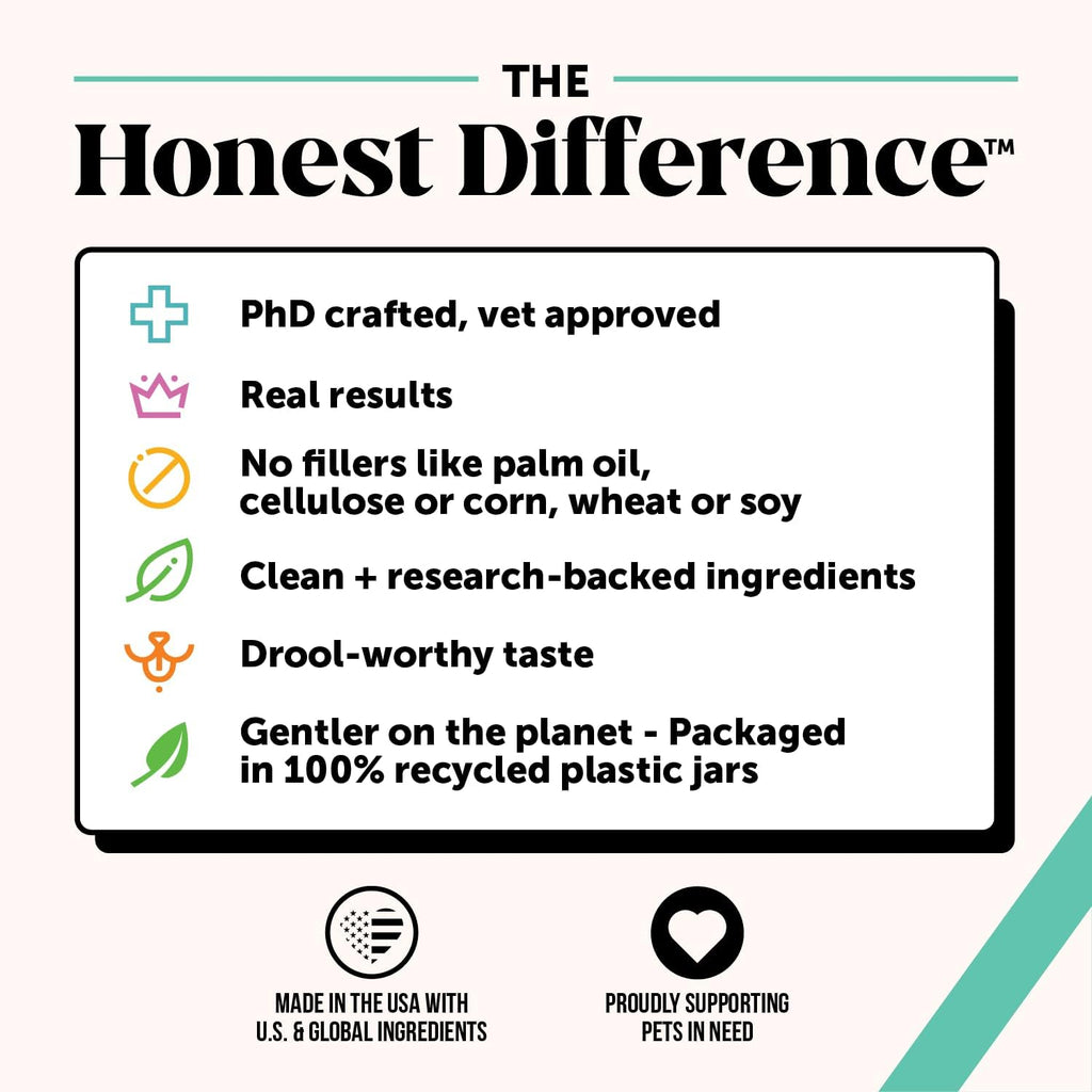 Pet Honesty dental treats label showing oral care benefits