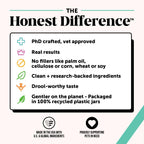 Pet Honesty dental treats label showing oral care benefits