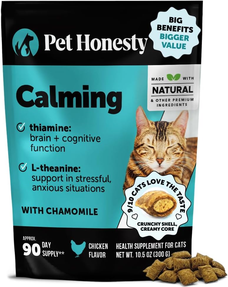 Cat Calming Treats for Anxiety Relief - Dual Texture Crunchy Creamy Calming Chews for Cats - Feline Stress Relief Behavior Support for Travel, Vet Visits, Grooming, Separation Anxiety (30-Day Supply) - Image 11
