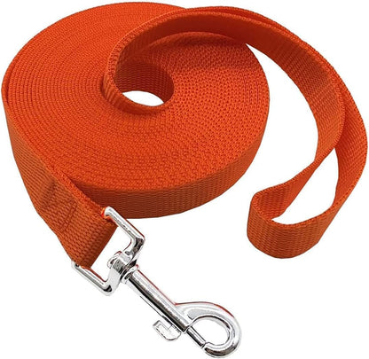 Nylon Training Dog Leash for Small Medium Large Dogs, 15ft 20ft 30ft 50ft Long Puppy Lead for Obedience Recall Training, Camping (20ft, Black) - Image 14