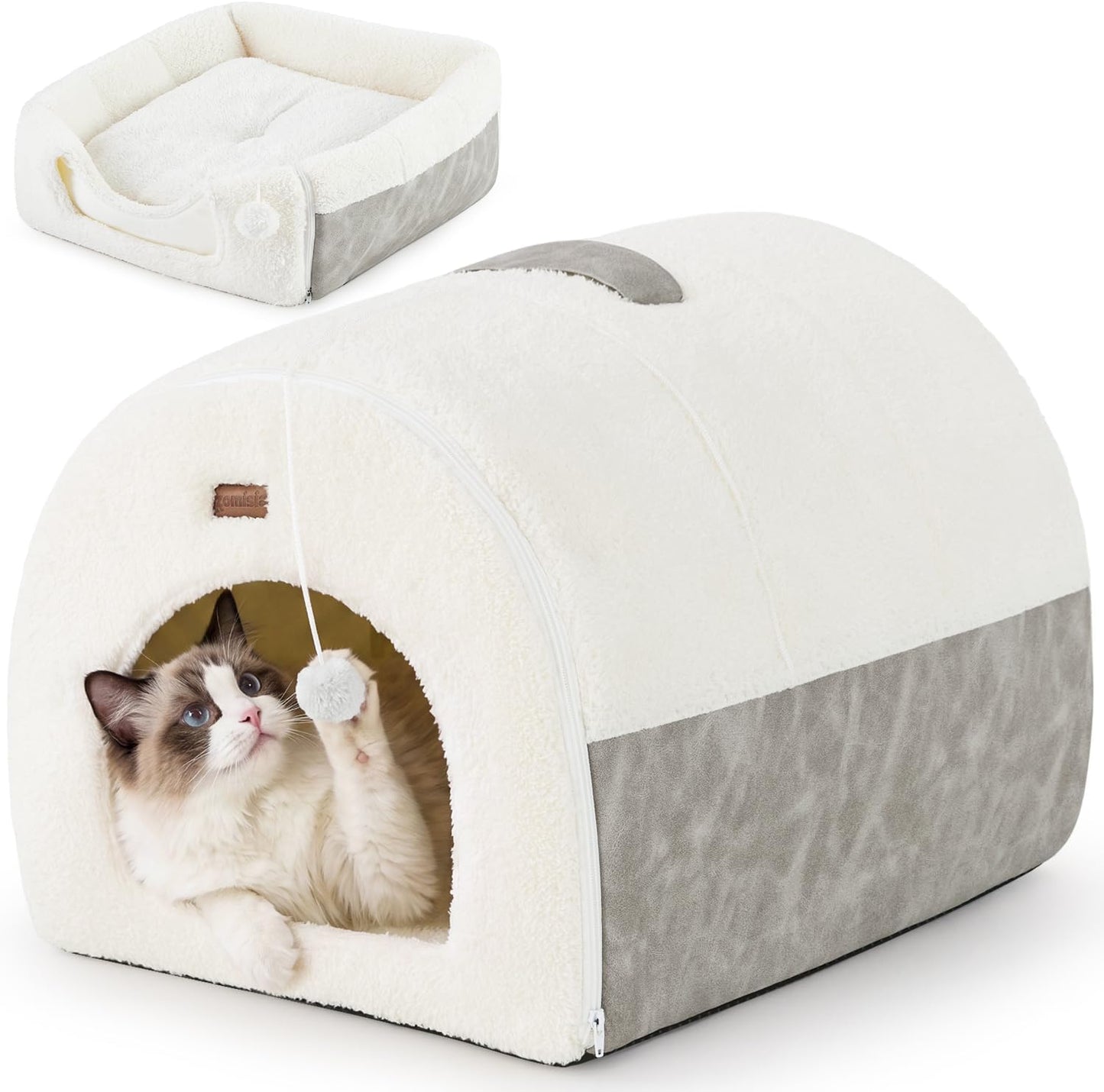 Folded Zomisia cat bed for easy storage and travel