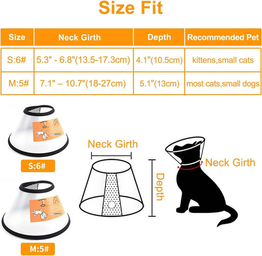 VOVIGGOL adjustable pet Elizabethan collar showing the soft flannel edges