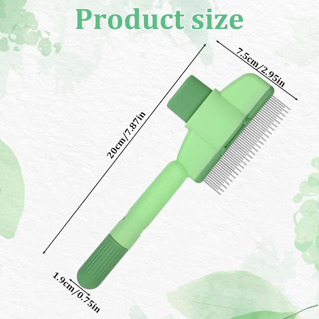 Lonnalee pet shedding brush showing the quick release mechanism for easy hair removal.
