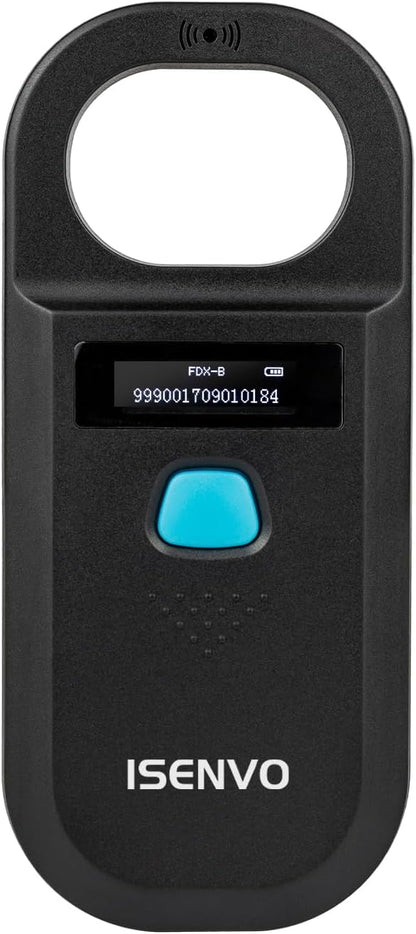 Isenvo 190A pet microchip scanner front view handheld reader