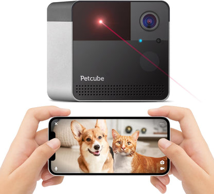 Petcube Play 2 smart pet camera front view showing compact matte black design