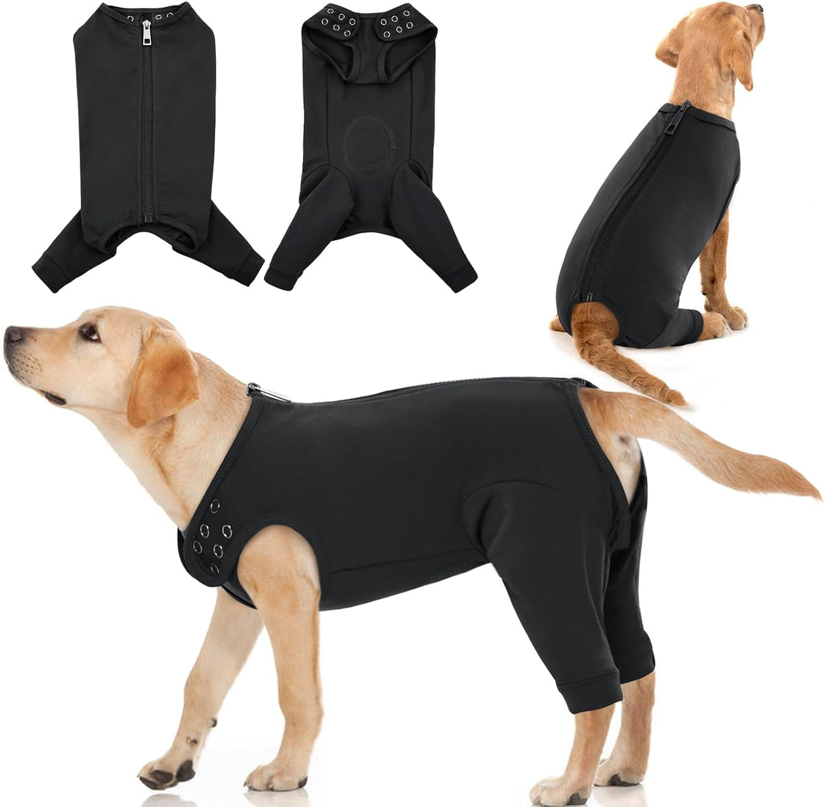 IDOMIK Dog Surgery Recovery Suit for Back Legs, Soft Dog Pants to Prevent Licking, Lick Sleeves for Dogs Rear Leg, Pet Recovery Suit for Spay Neuter Hip Surgery, Dog Cone Alternative,Grey,2XL - Image 9