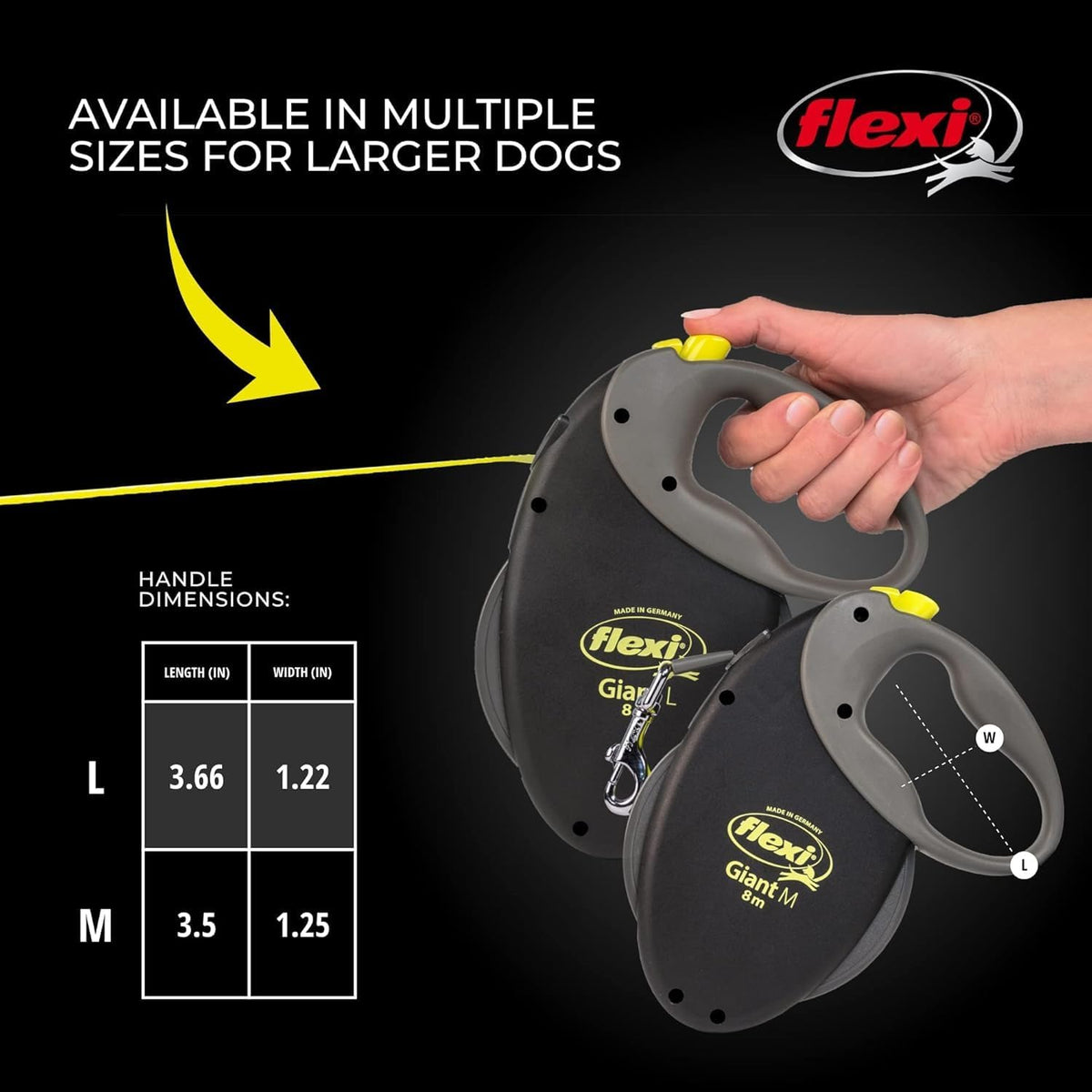 Flexi Giant leash for large dogs in black