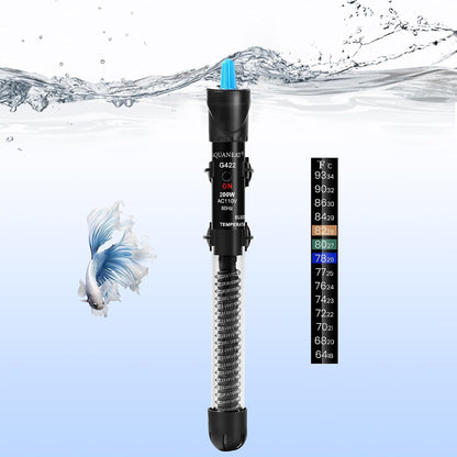 AQUANEAT Aquarium Heater, 50W Fish Tank Heater, Adjustable Submersible Water Thermostat with Thermometer - Image 11