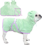 Pet Bathrobe for Dog Cat Absorbently Quick Drying Coat Cute Dogs Bath Towel Hooded Robe Adjustable Collar & Belly Strap for Pool Beach (Blue, Small) - Image 9