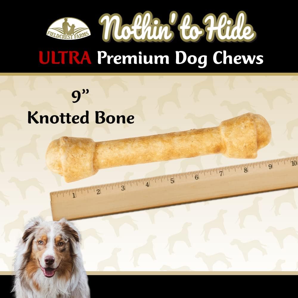 Premium digestible dog chew bone packaging and product view.