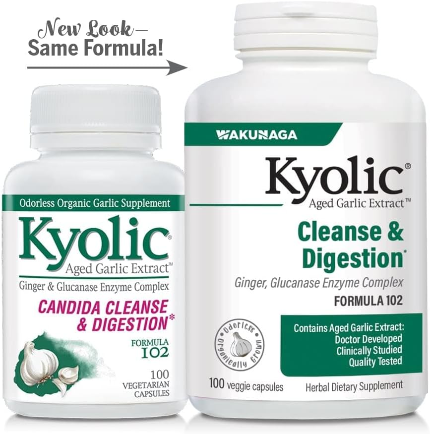 Authentic imported Kyolic aged garlic extract bottle for intestinal balance