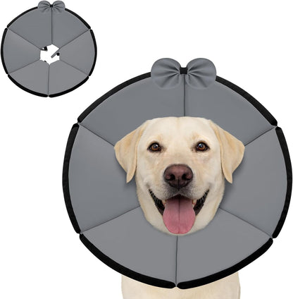 MAXFUT Soft Dog Cone Collar,Foam Cone for Dogs to Stop Licking After Surgery,Non Inflatable Dog Donut Cone (Grey, XXL) - Image 13
