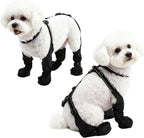Becrowm waterproof dog boots front view for small dogs