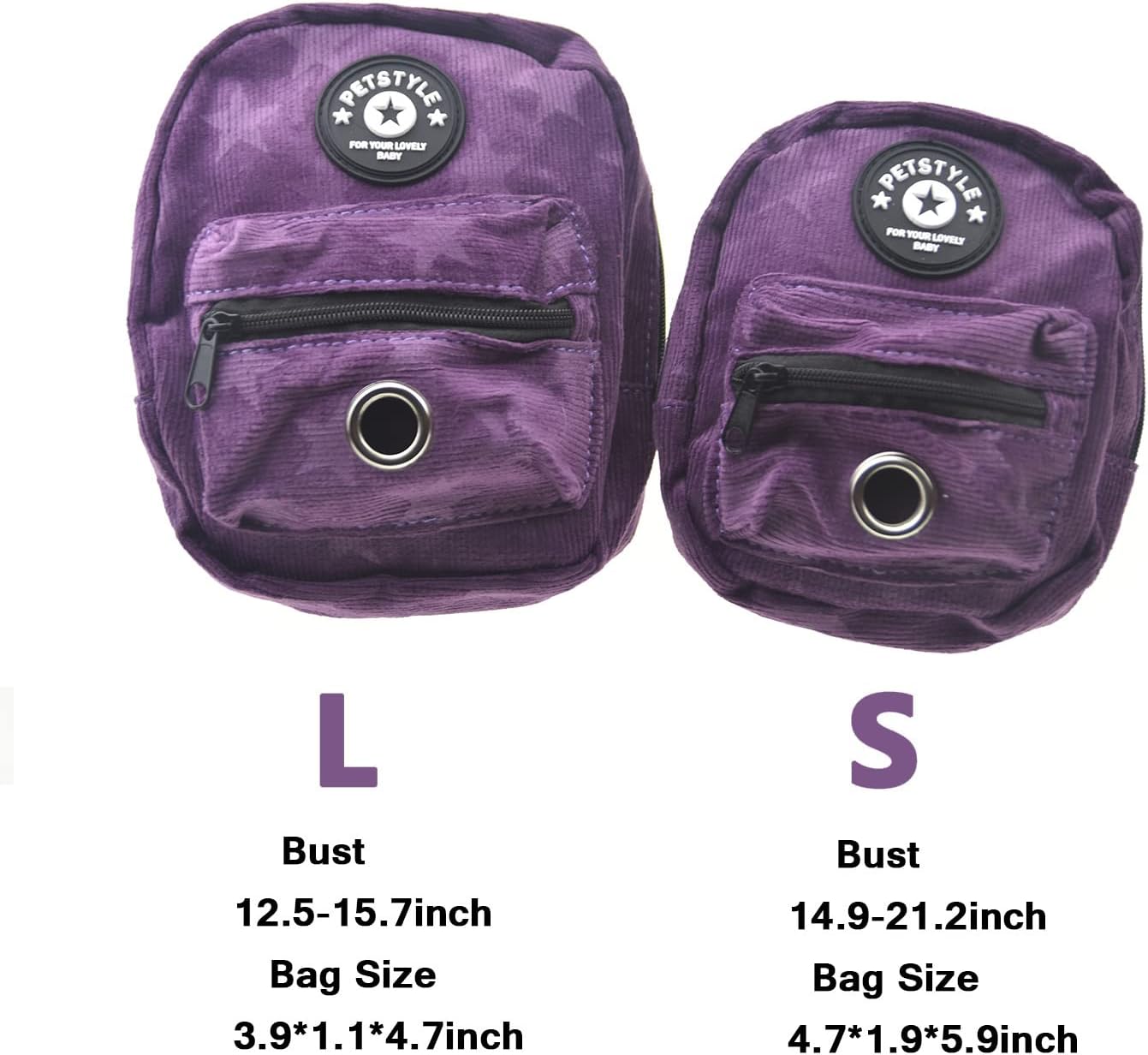 FLAdorepet dog travel harness backpack side profile illustrating the adjustable non slip nylon straps