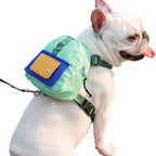 Adjustable pet self carrier bag with built-in poop bag dispenser