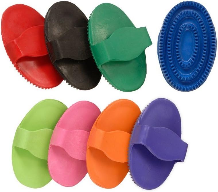 Tough 1 Junior Rubber Curry Horse Comb front view grooming brush
