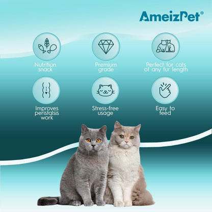 Premium imported pet supplement bag for preventing feline gastrointestinal blockages.