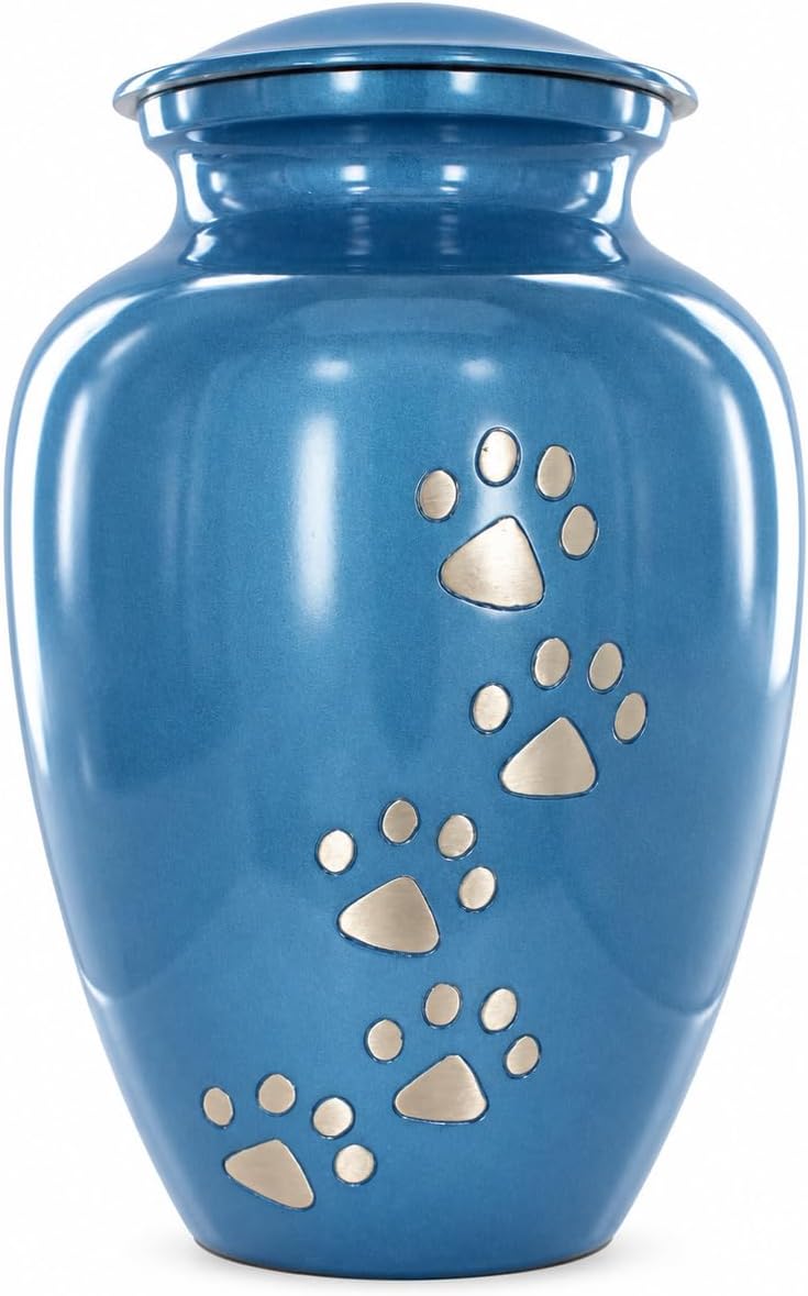 Trupoint Memorials Pet Urn for Dogs and Cats Ashes, Paws Print Grey Cremation Urns for Pets - Grey, Small Up to 17lb - Image 10