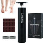Wanvary Electric Foot Callus Remover front view showing aluminum body and LED display.