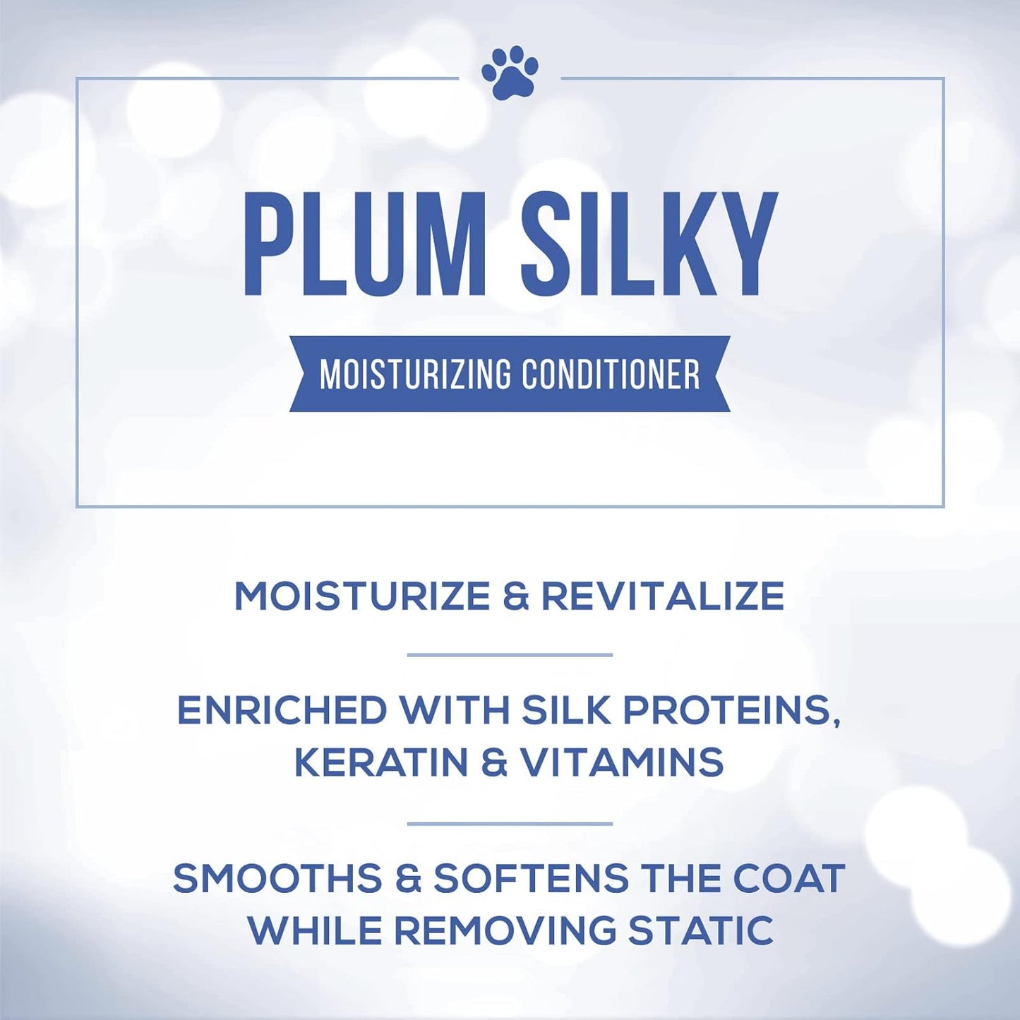 Nature's Specialties Plum Silky professional dog conditioner back label with dilution instructions