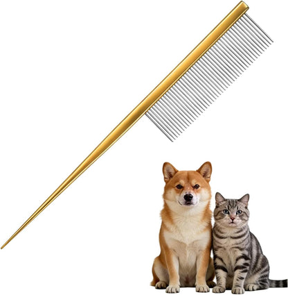 2 Pcs Grooming Pet Comb, 7.2Inch Dog Rat Tail Comb with Rounded Ends Cat Hair Trimmer Combs Knots Mats Loose Hair Removal (Pink), Intended for Small Dog Cat - Image 9