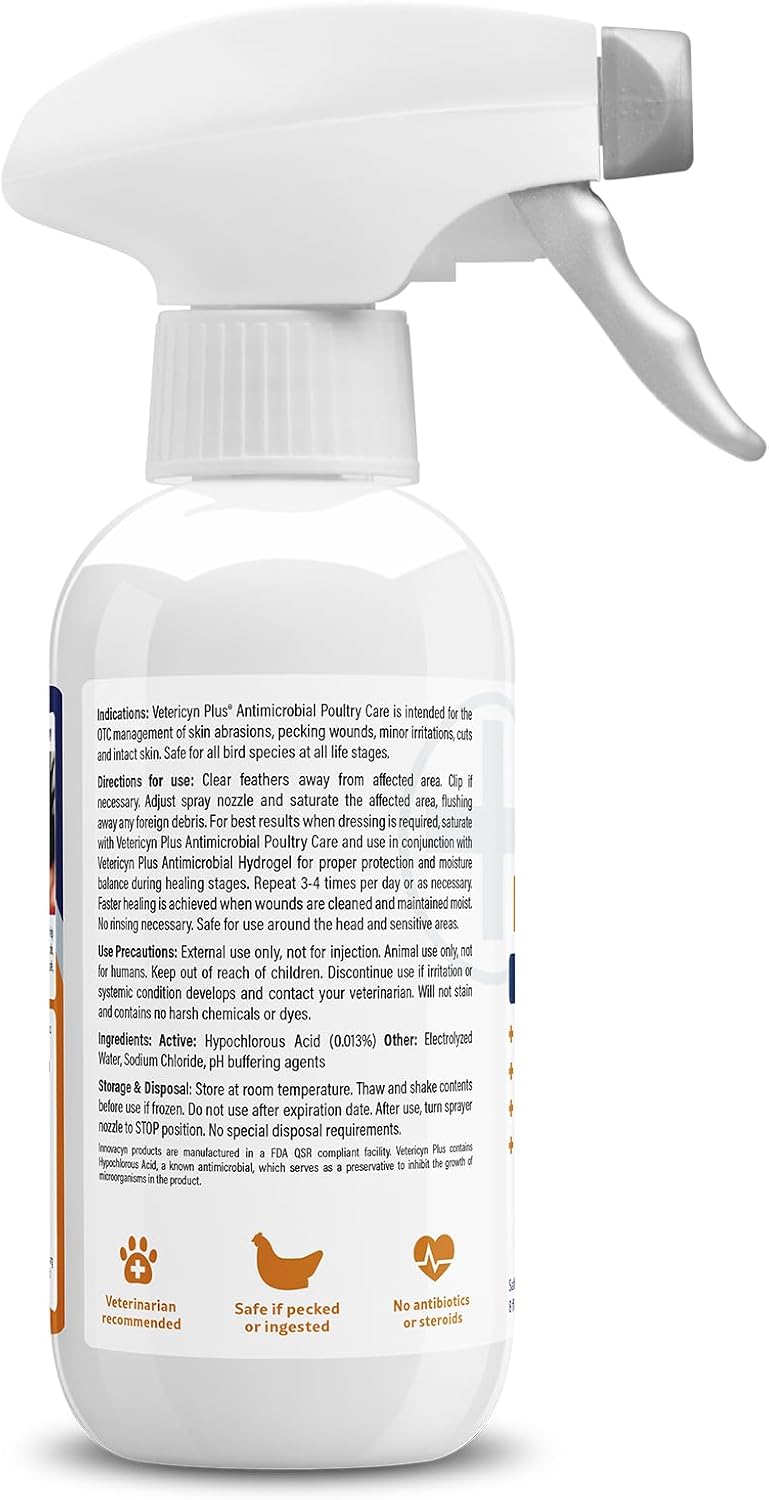 Vetericyn Plus 8 fluid ounce antimicrobial spray bottle packaging