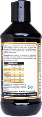 USA imported BiologicVET BioFATS joint and skin health formula ingredient facts label.